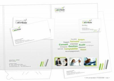 Logo et plaquettes pour le cabinet d’expertise comptable Bruno Labrèze